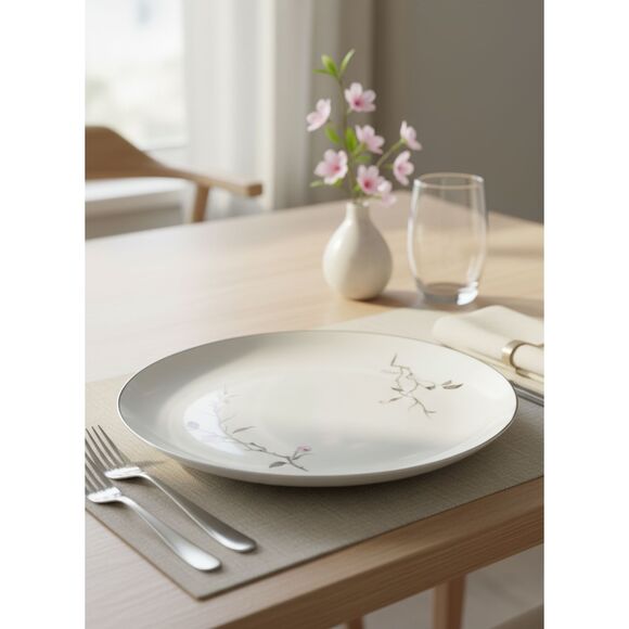 Cherry Blossom Fine China Luncheon Plates 1067 Japan Vintage 1960s-70s Set - Picture 1 of 5